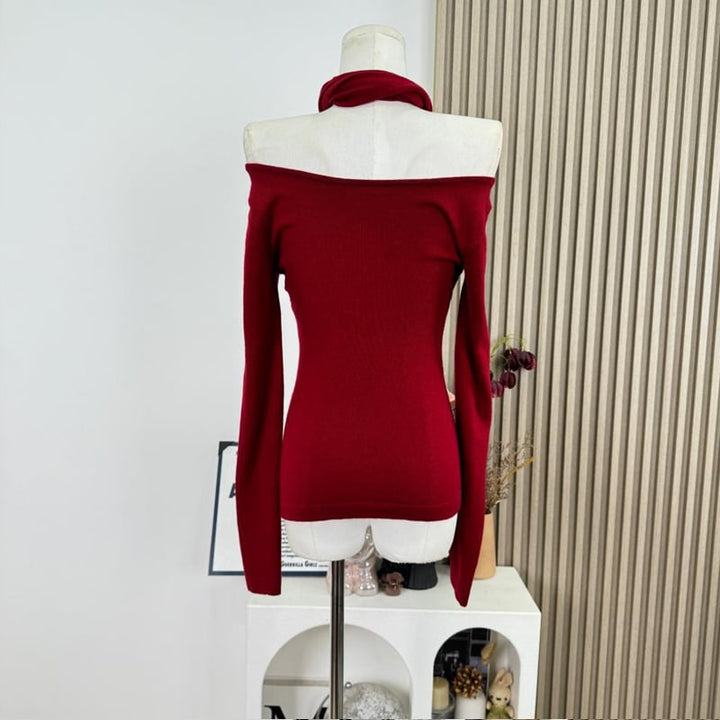 【tops】3色展開クロスホルターネックトップス Q7922