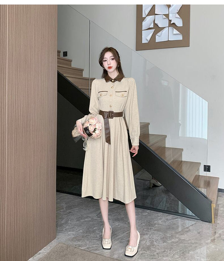 【dress】折り襟デートワンピース　M18659