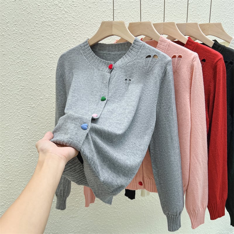 【outer】ボーダー柄デザインニットカーデ　M26815