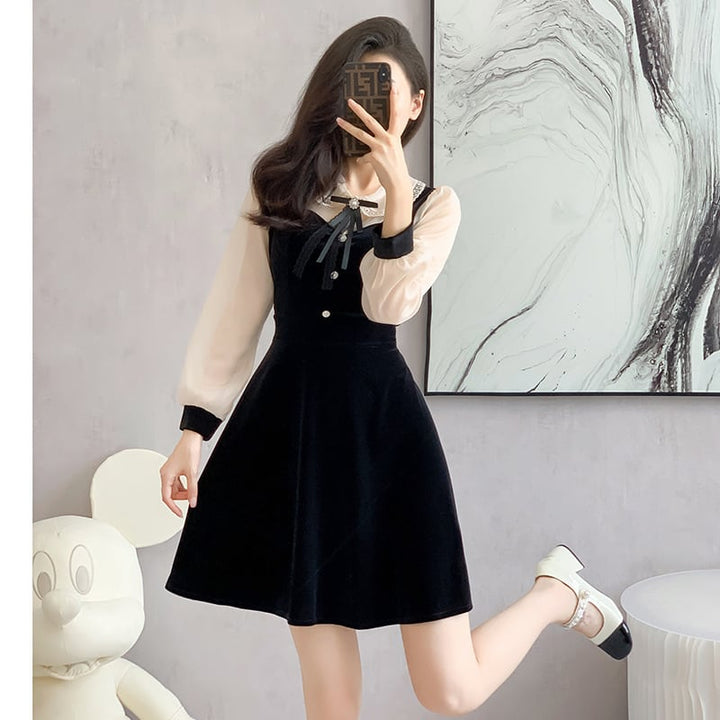 【dress】気質満点大人可愛い切り替えデートワンピース　M17574