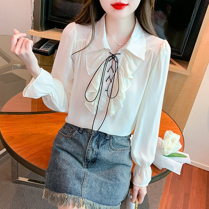 【tops】優しい雰囲気スウィートシャツトップス　M17603