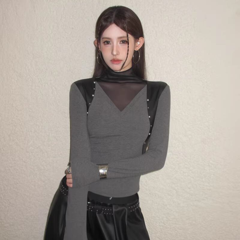 【tops】チュールドッキングトップス Q8178