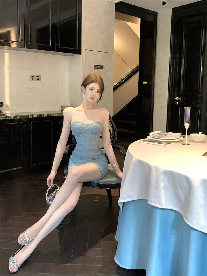 【dress】チュールドッキングワンピース　M24971