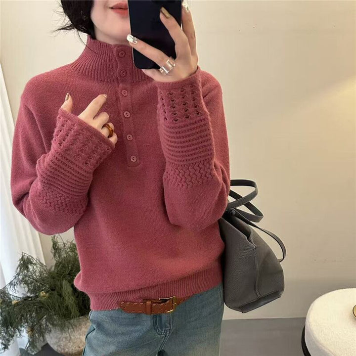 【tops】ハイネックニットトップス Q7709