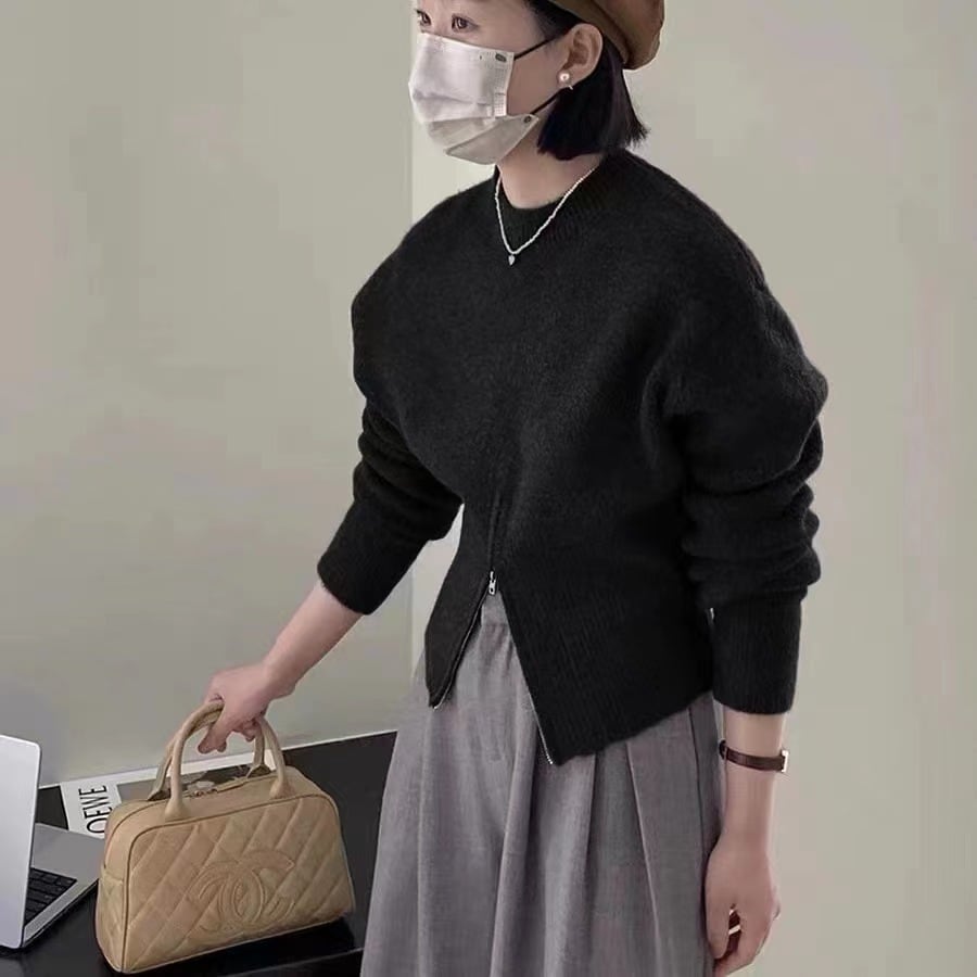 【tops】ファスナーニットセーター　M25667