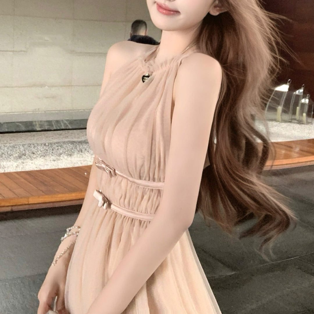 【dress】バックリボンチュールミニワンピース　M31380