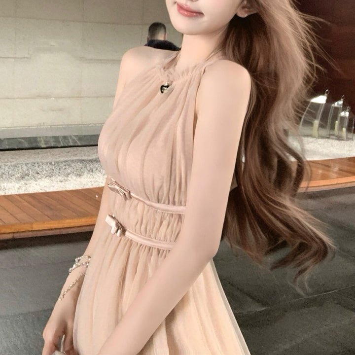 【dress】バックリボンチュールミニワンピース　M31380