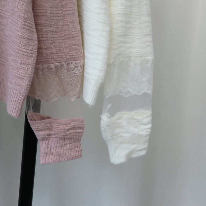 【outer】クルーネックドッキングニットカーデ　M17984