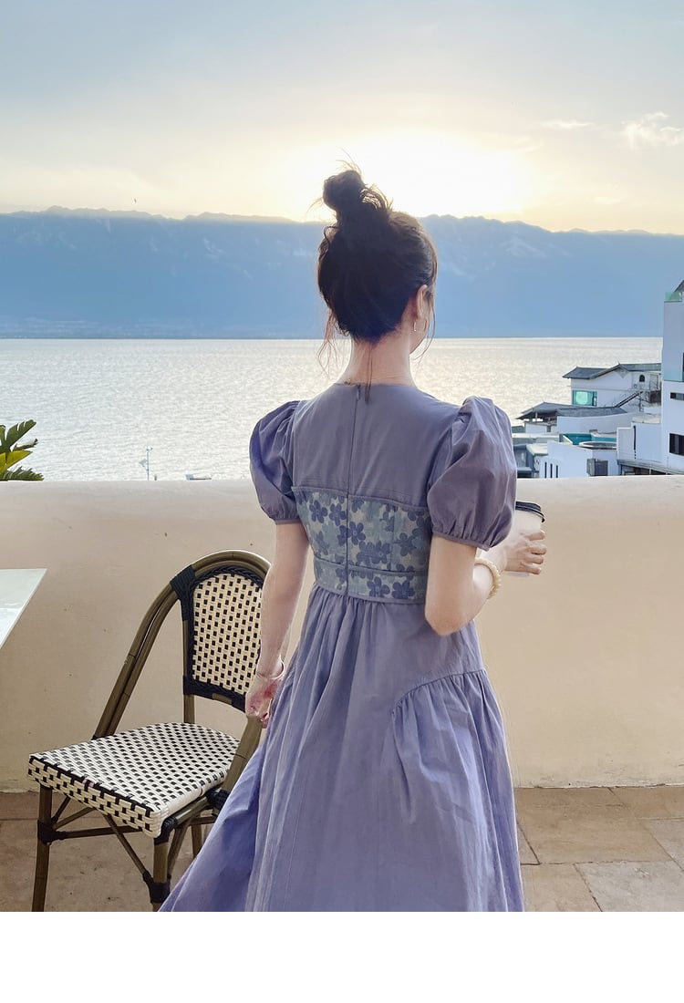 【dress】主役級スウィートパフスリーブワンピース超人気　M16858