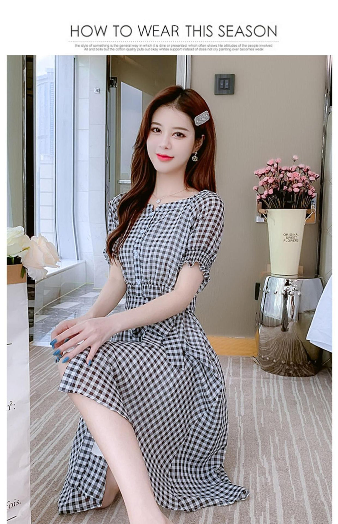 【dress】目立つ！カジュアルチェック柄ワンピース大活躍　M17021