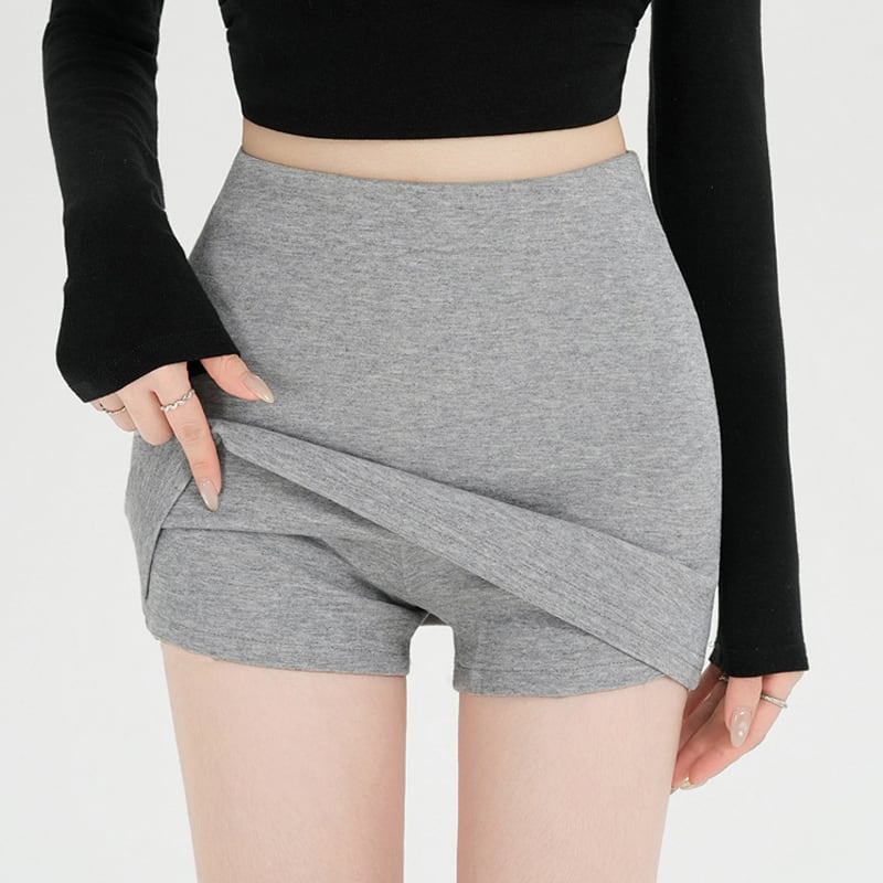 【bottoms】3色展開タイトスカート付きショートパンツ Q7869