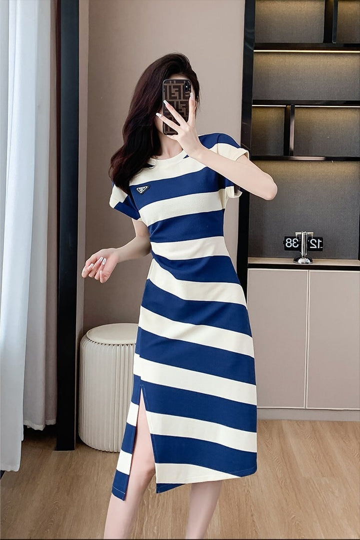 【dress】着回し最強肌触りいい ボーダー柄ワンピース　M17160