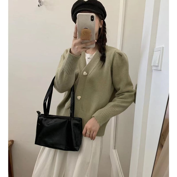 【outer】Vネックニットカーデ　M25858
