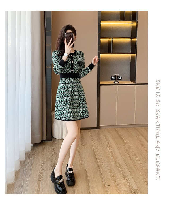 【dress】着回し力抜群エレガントニットワンピース　M17492