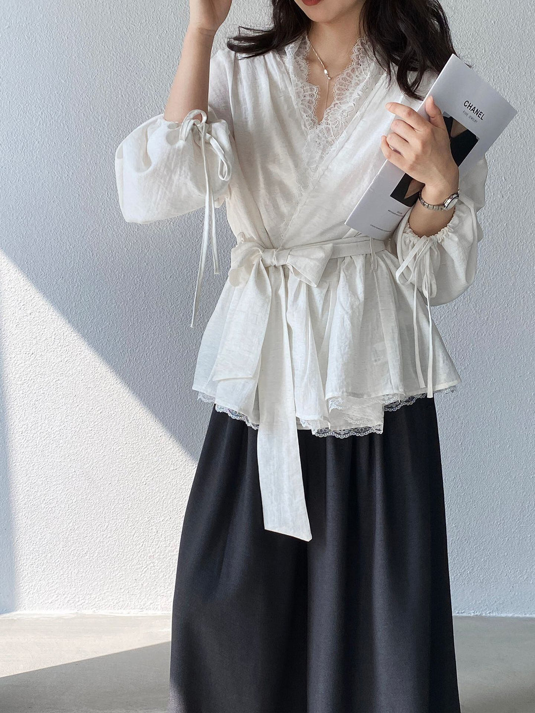 【tops】レースドッキングトップス Q8244