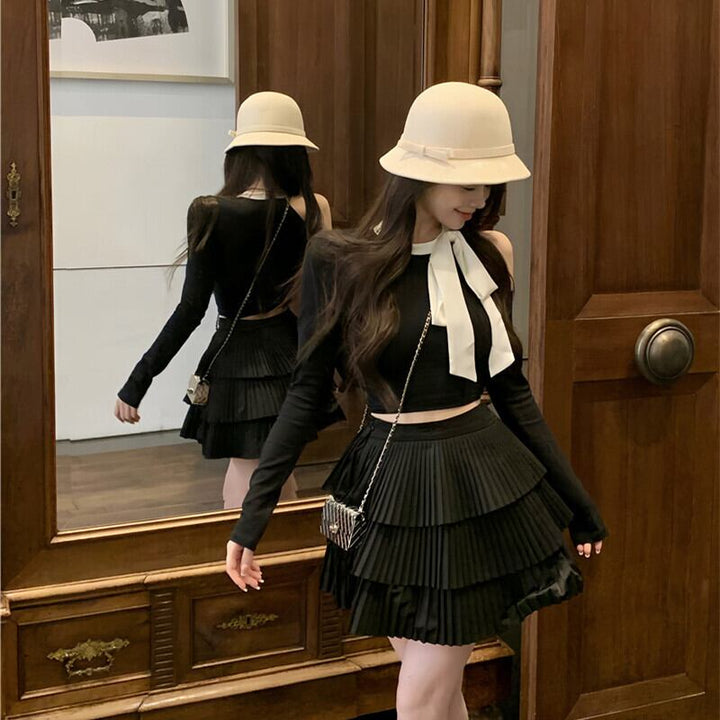 【set】オフショルダートップス×スカートセット　M28364