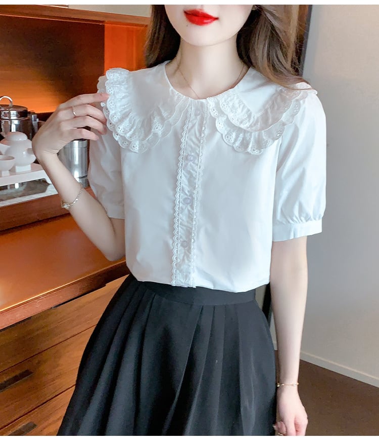 【tops】気質満点大人可愛いスウィートシャツトップス　M17395