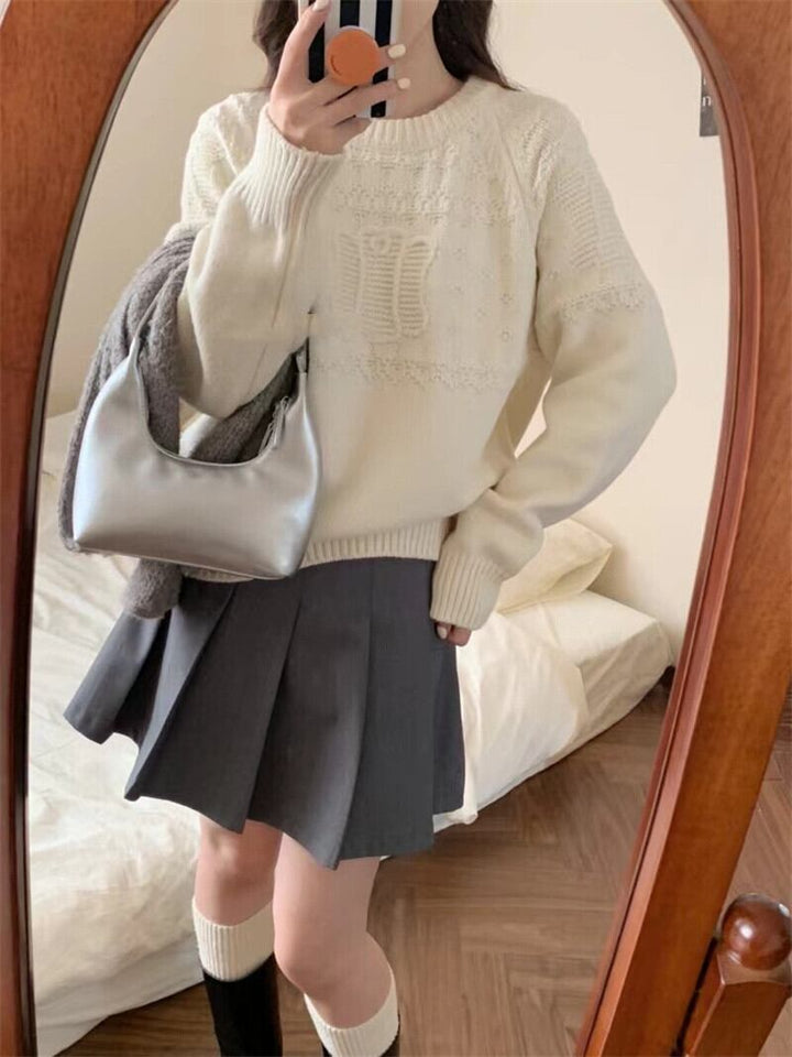 【tops】クルーネックニットセーターM19171