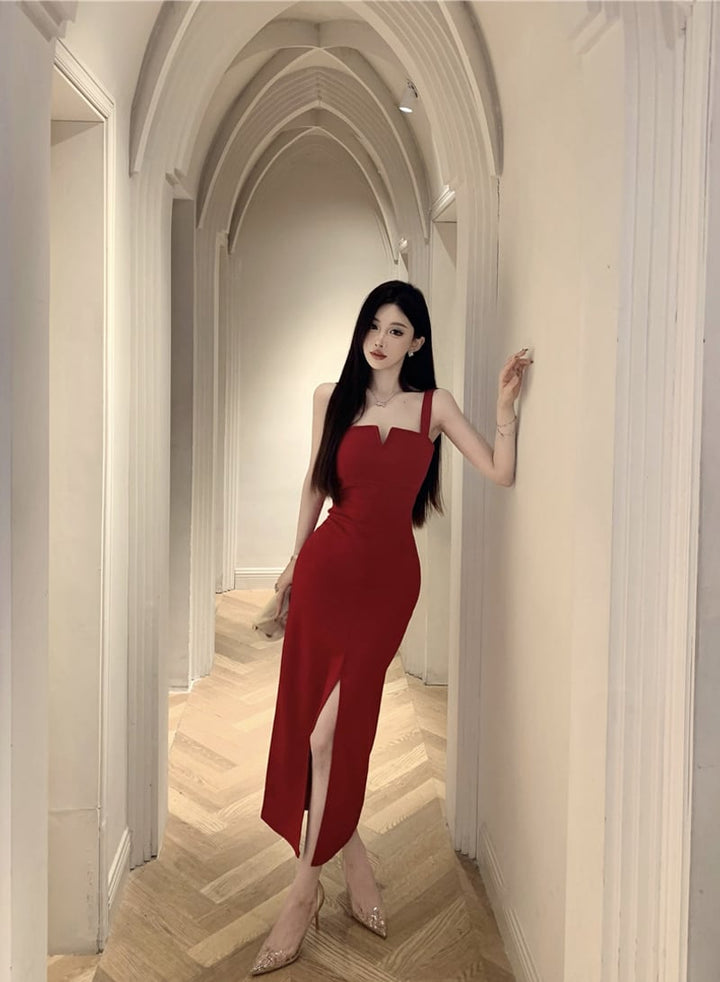 【dress】スリットキャミワンピース Q8084
