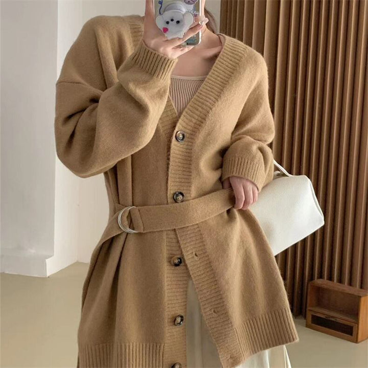 【dress】Vネックニットカーディガンベルト付き　M17795
