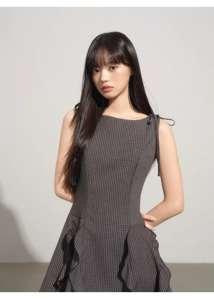 【dress】ショルダーリボンフリルミニワンピース　N3592