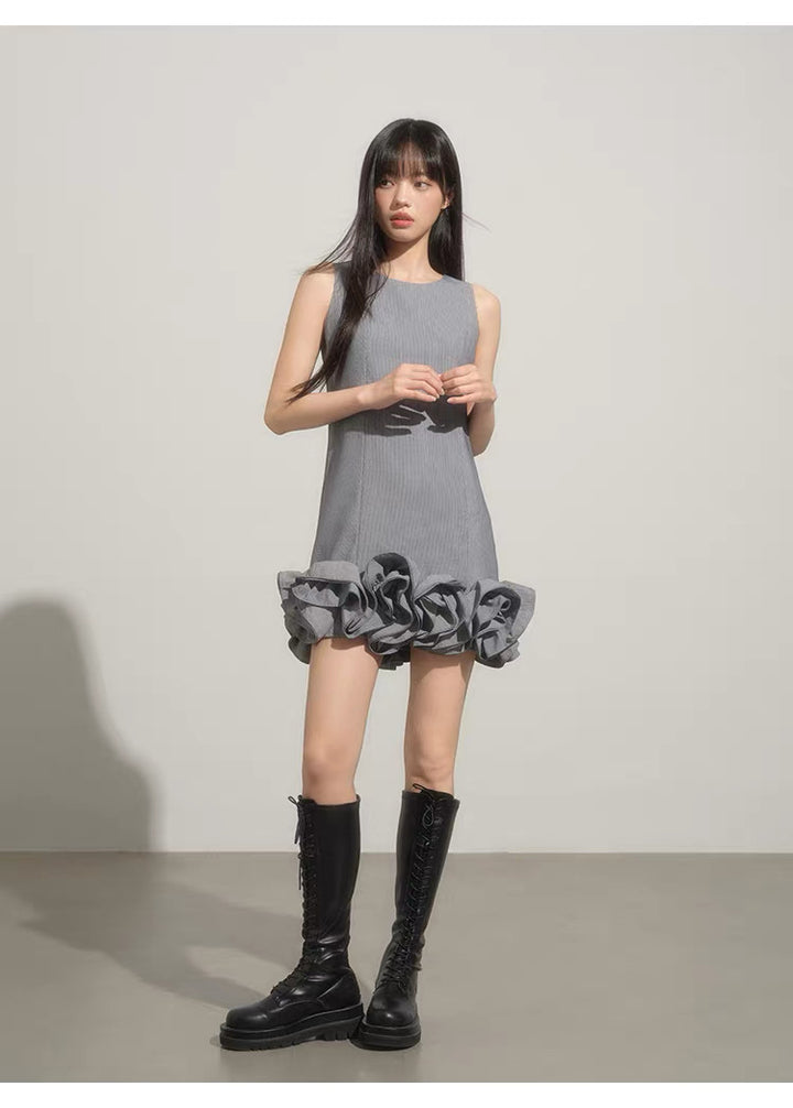 【dress】ノースリーブフリルミニワンピース　N3593
