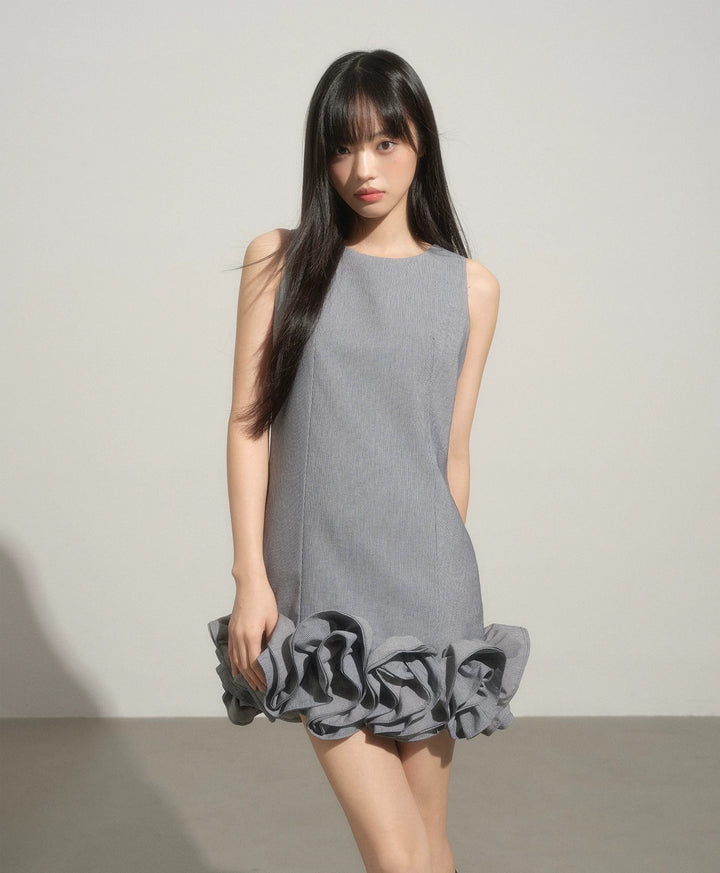 【dress】ノースリーブフリルミニワンピース　N3593