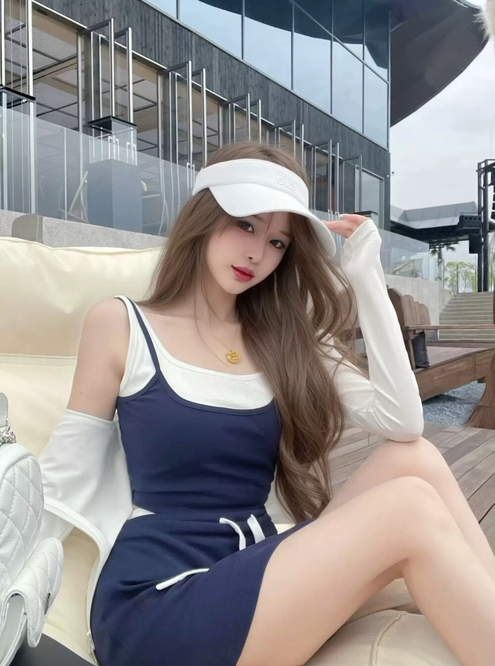 【set】UVカットパーカー×キャミソール×ミニスカート3ピース　N3594