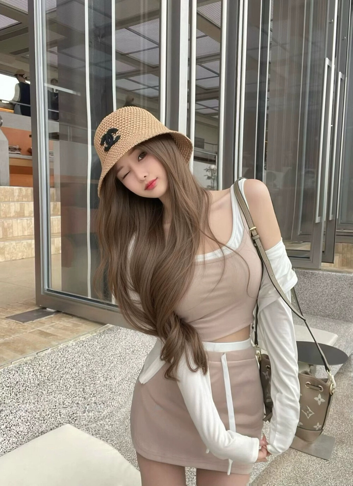 【set】UVカットパーカー×キャミソール×ミニスカート3ピース　N3594