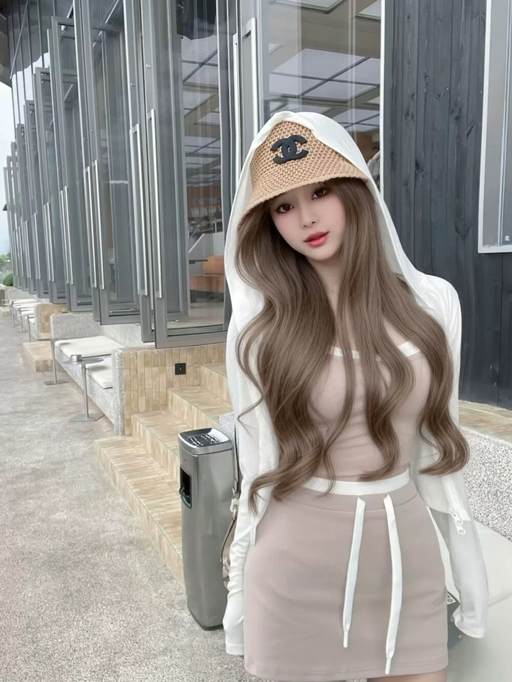 【set】UVカットパーカー×キャミソール×ミニスカート3ピース　N3594