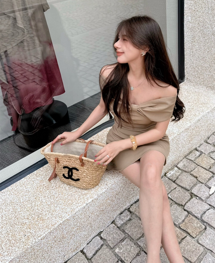 【dress】オフショルリボンミニワンピース　N3595