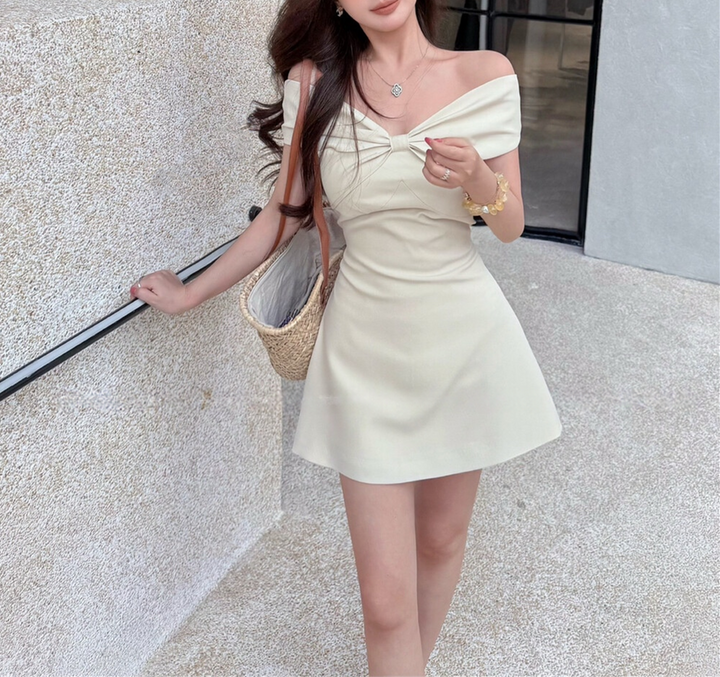 【dress】オフショルリボンミニワンピース　N3595
