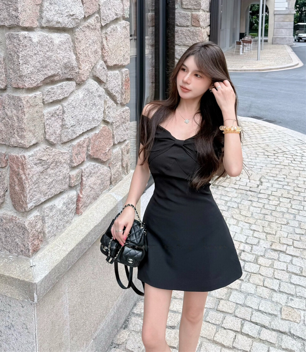 【dress】オフショルリボンミニワンピース　N3595