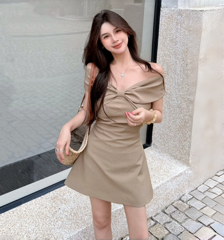【dress】オフショルリボンミニワンピース　N3595