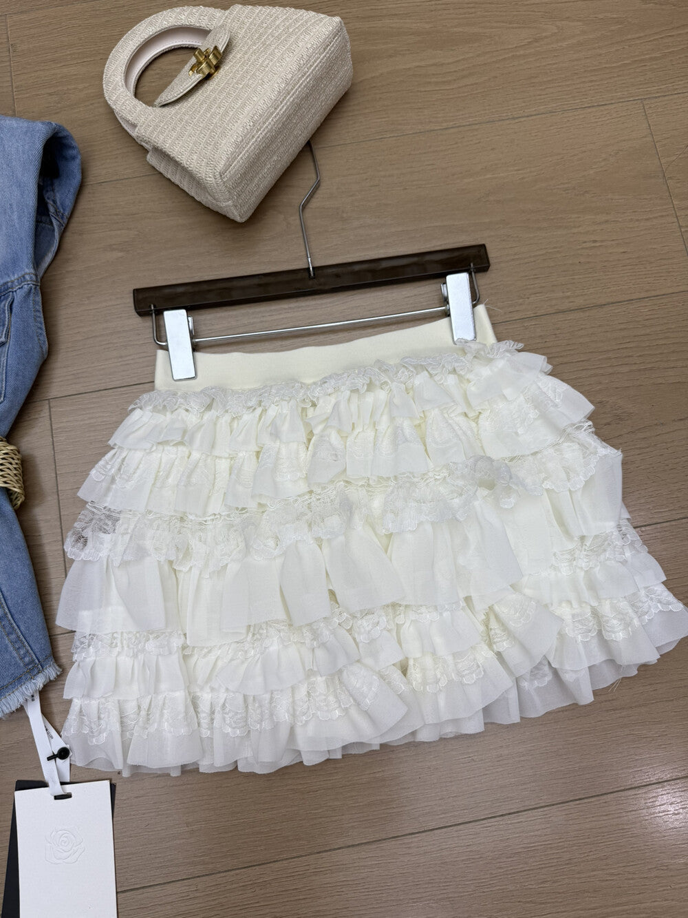 【set】デニムジレ×ティアードスカートセット  N3597