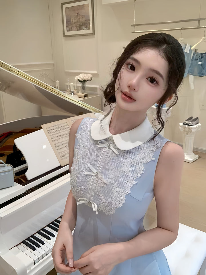 【dress】ノースリーブフリルミニワンピース　N3598