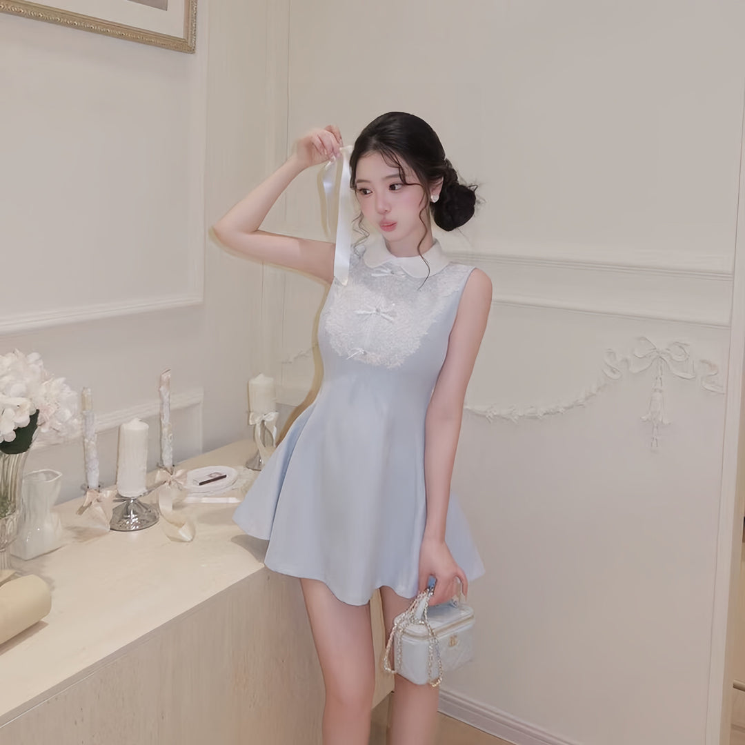 【dress】ノースリーブフリルミニワンピース　N3598