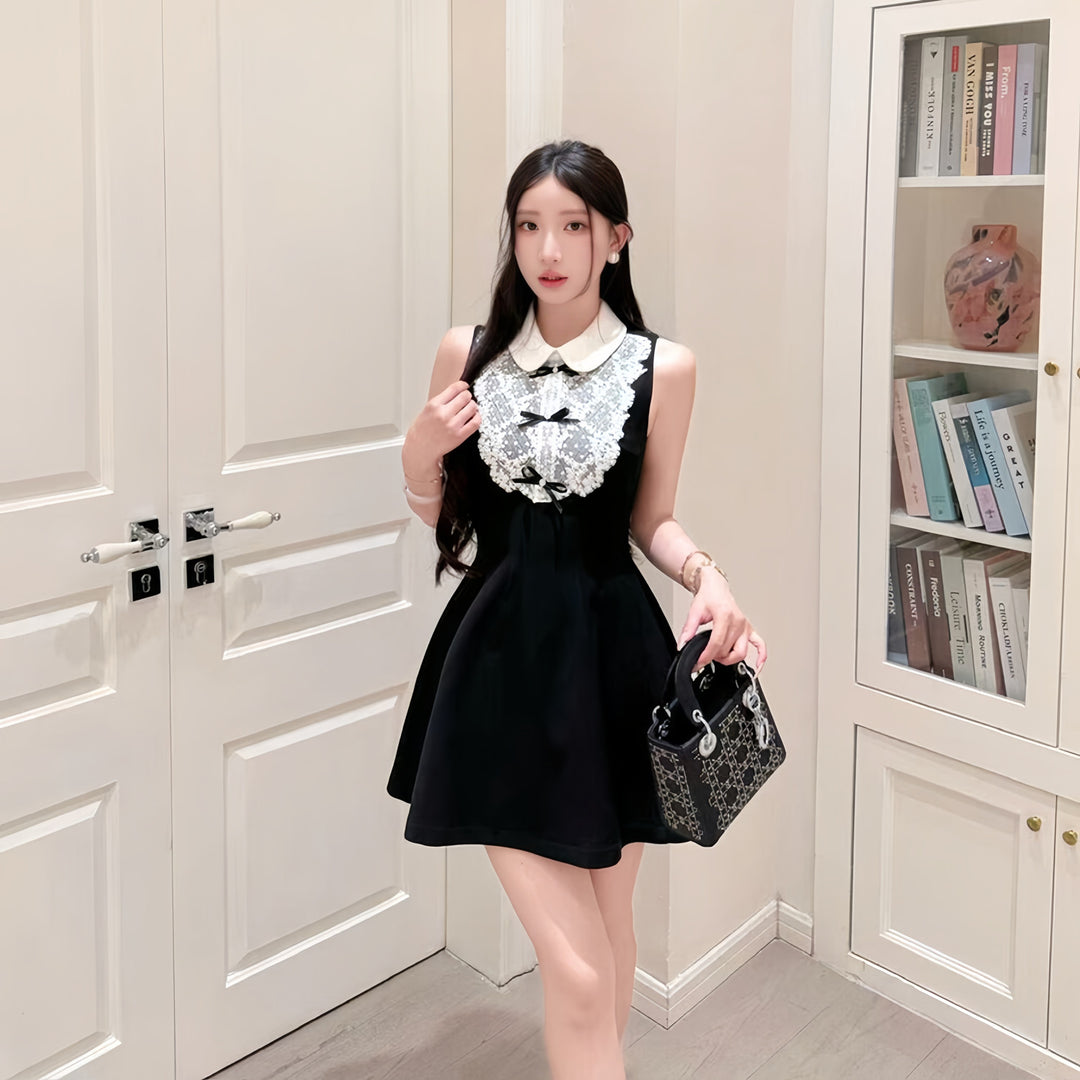 【dress】ノースリーブフリルミニワンピース　N3598