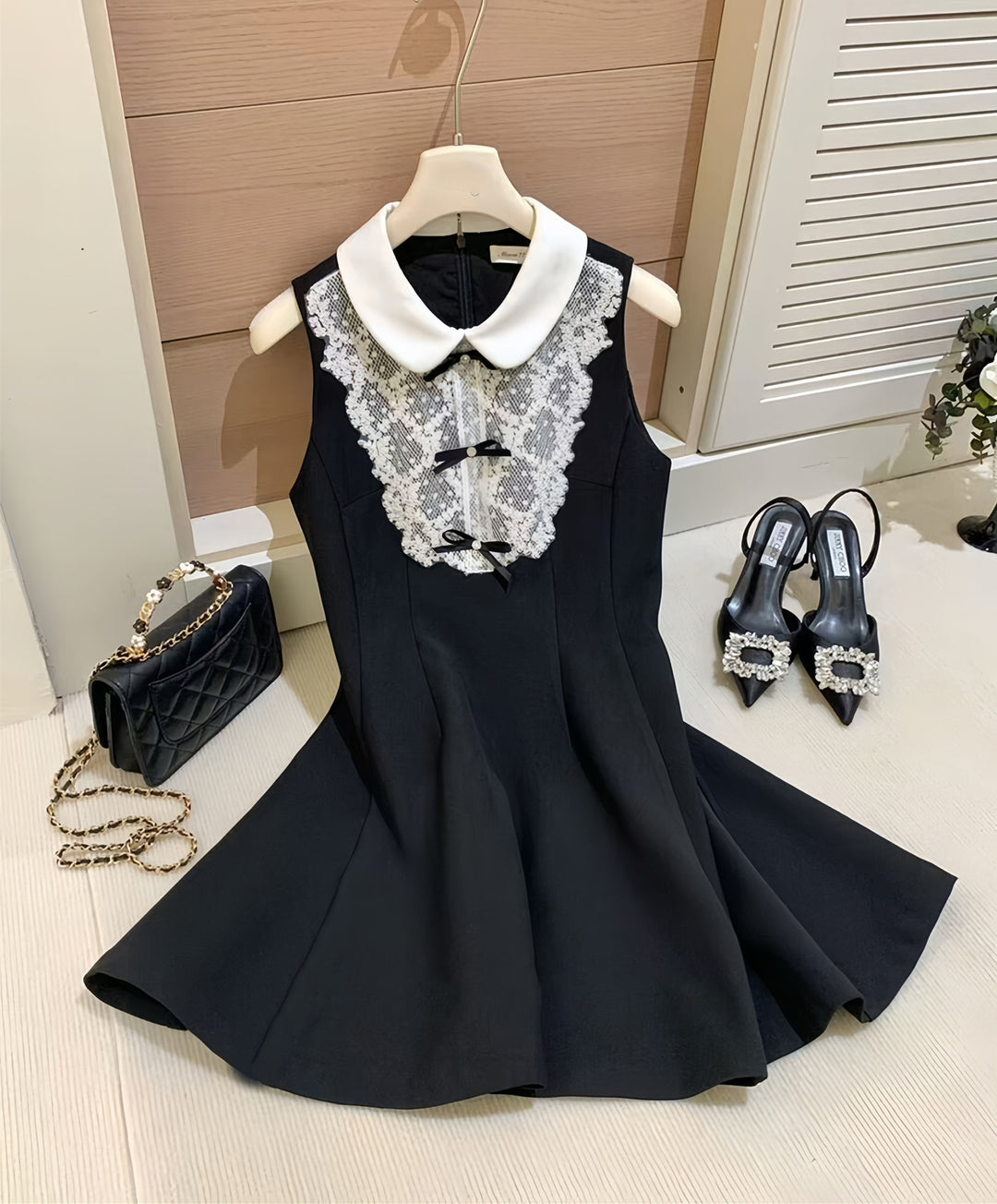 【dress】ノースリーブフリルミニワンピース　N3598
