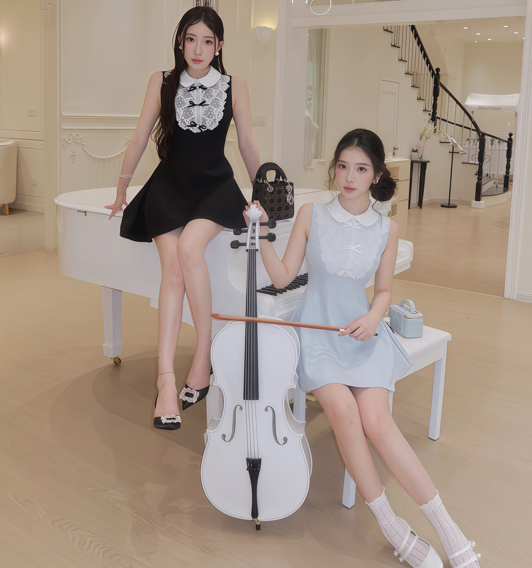 【dress】ノースリーブフリルミニワンピース　N3598