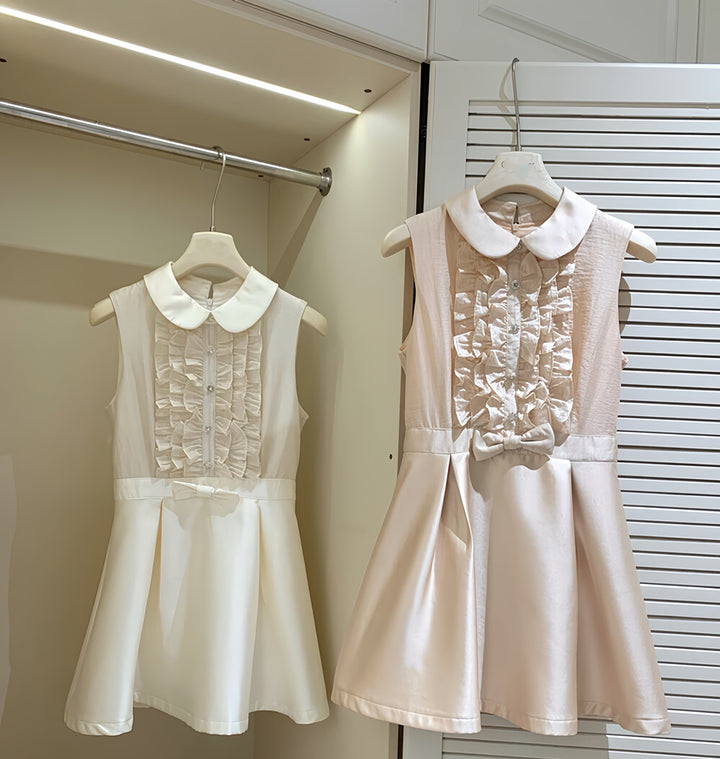 【dress】フリルノースリーブミニワンピース　N3605