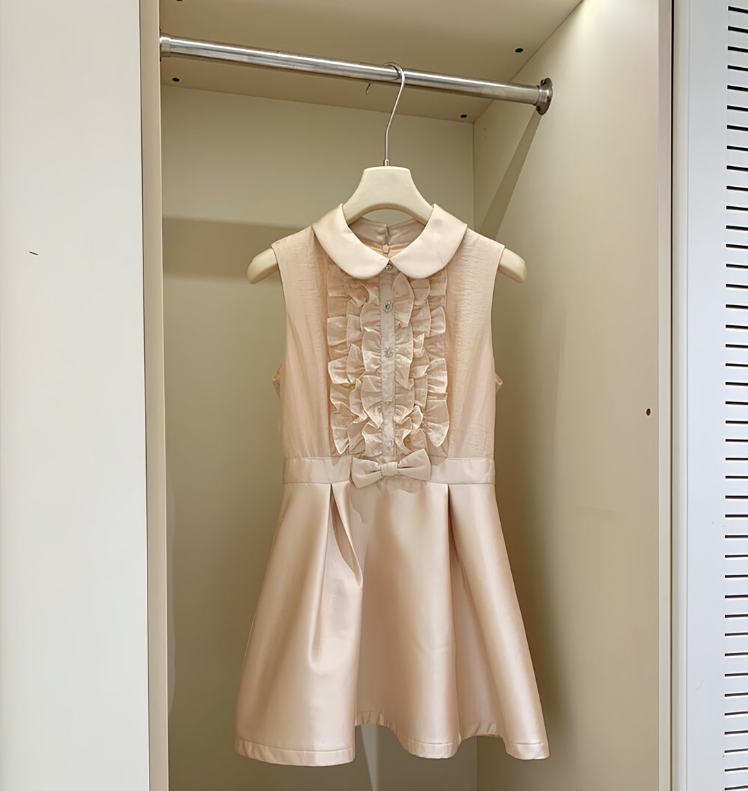 【dress】フリルノースリーブミニワンピース　N3605