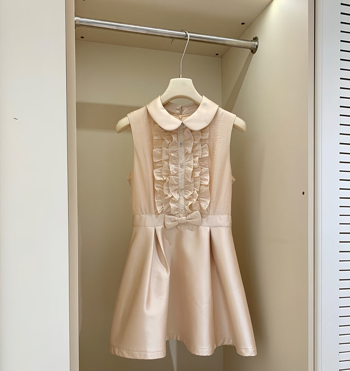 【dress】フリルノースリーブミニワンピース　N3605