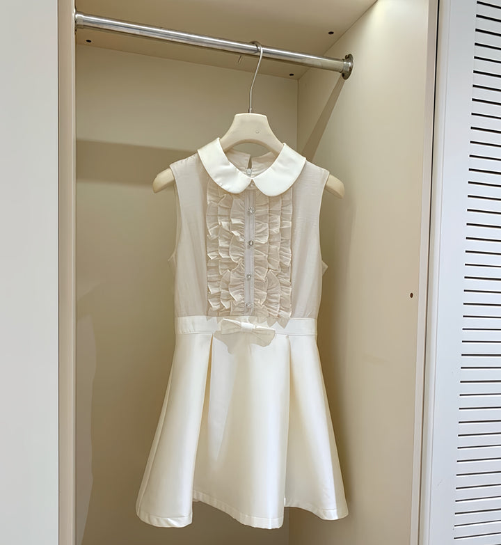 【dress】フリルノースリーブミニワンピース　N3605