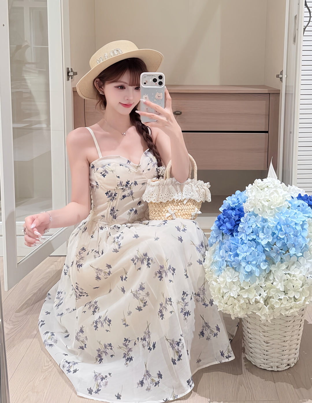 【dress】フラワープリントキャミワンピース　N3607