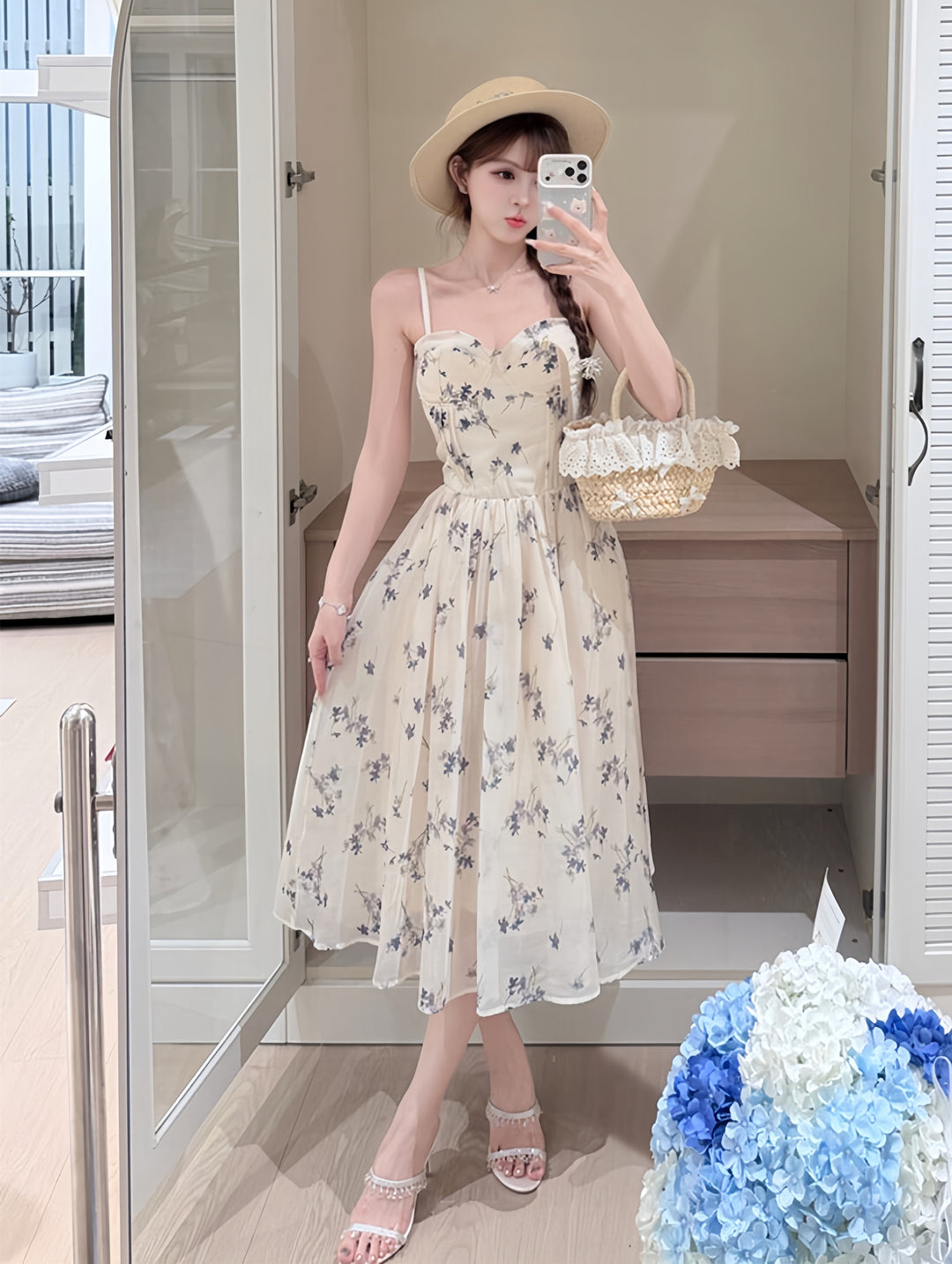 【dress】フラワープリントキャミワンピース　N3607