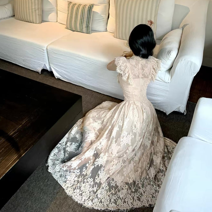 【dress】フリルレースワンピース　N3608