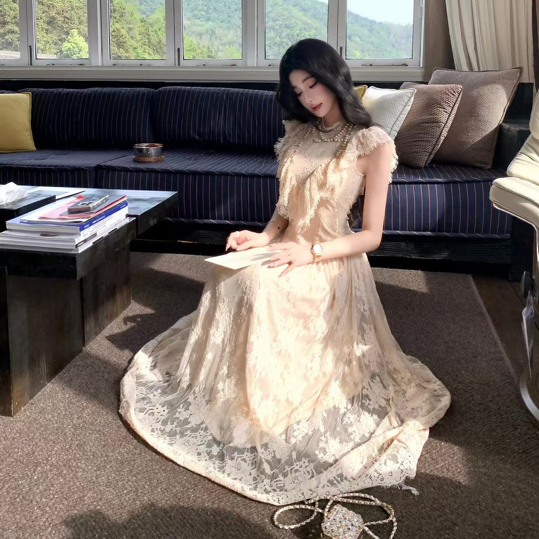 【dress】フリルレースワンピース　N3608