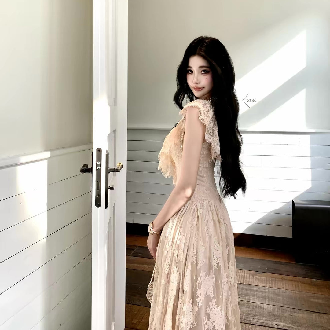 【dress】フリルレースワンピース　N3608