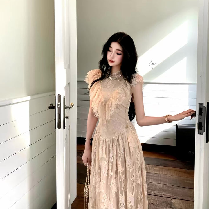 【dress】フリルレースワンピース　N3608